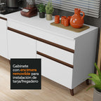 Kit 2 Gabinetes Bajos de Cocina 190 cm Blanco Reims Madesa