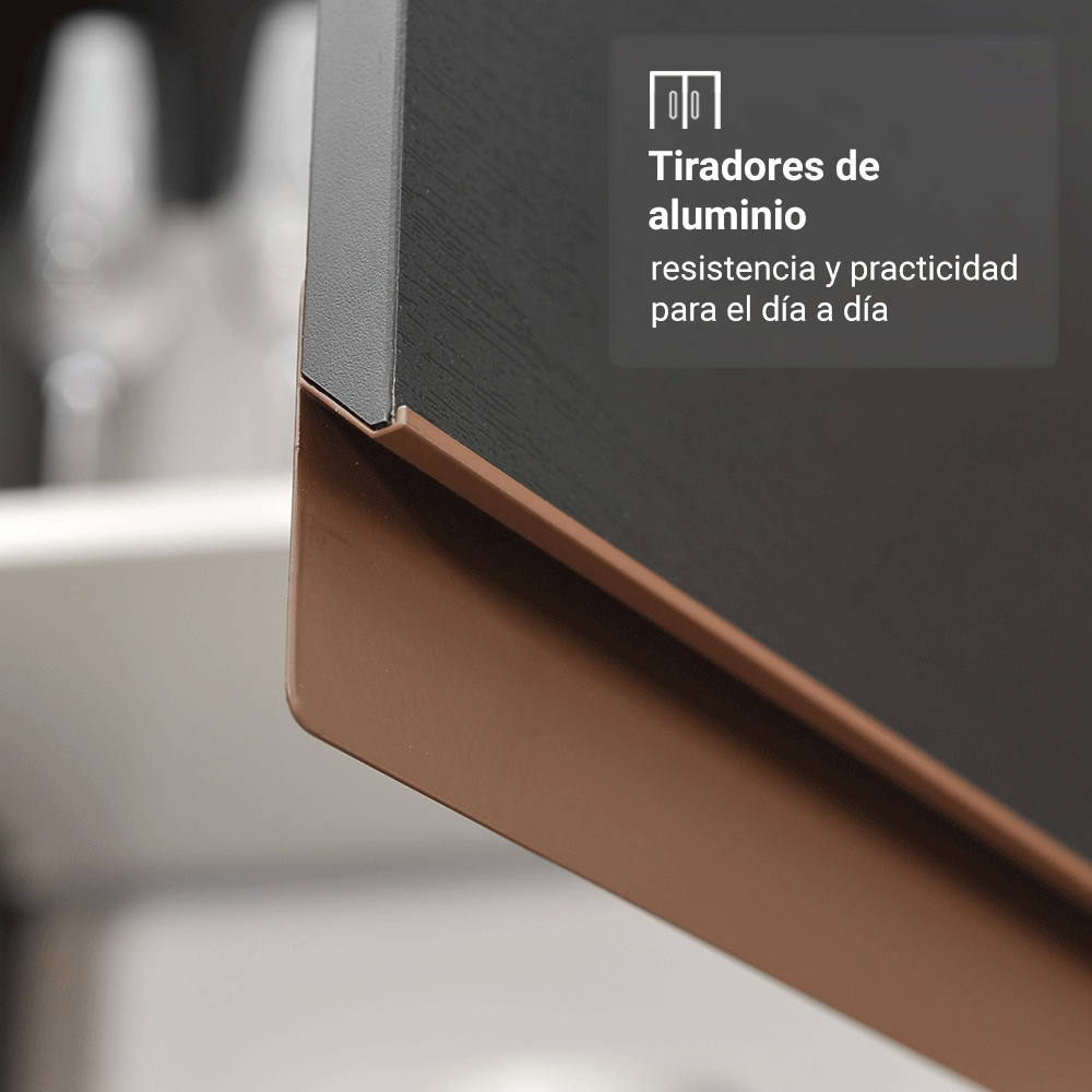 Cocina Integral 190cm Negro/Marrón Reims Madesa 06