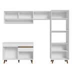 Cocina Integral 260 x 52 cm 8 Puertas 1 Cajón Con Mueble para Horno Blanco Reims Madesa 12