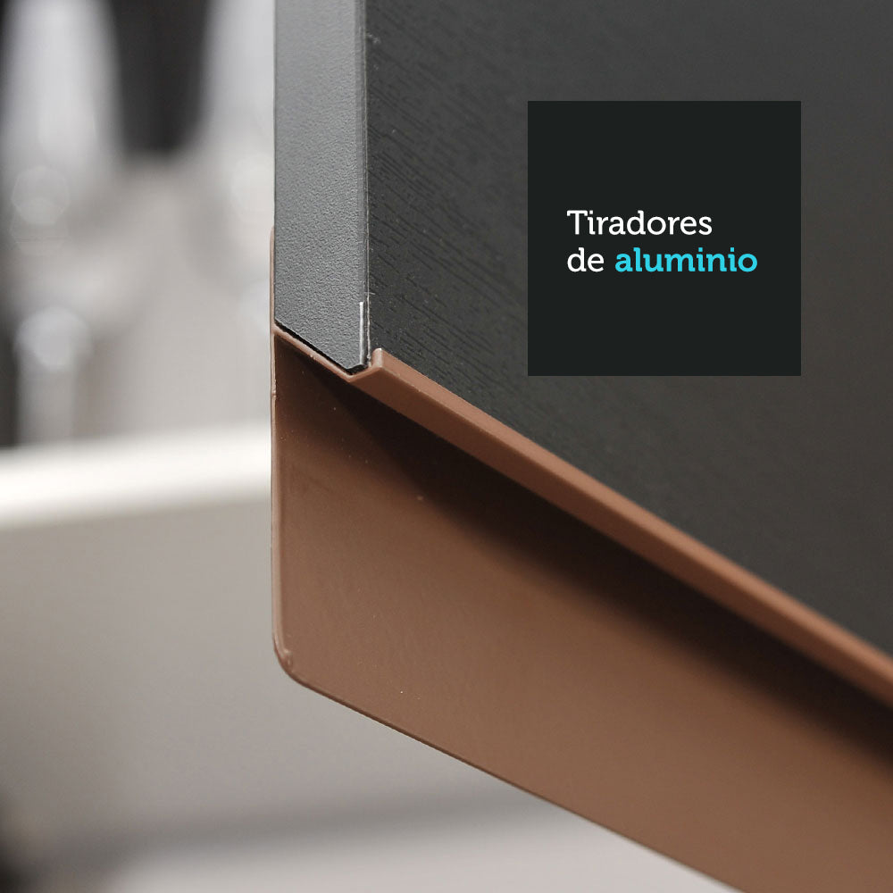 Cocina Integral 310 cm Reims Negro/Marrón 01