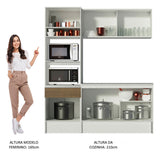 Cocina Compacta 180cm Blanco/Marrón Topazio Madesa 01