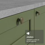 Combo Gabinete + Vitrina 70 cm Blanco/Verde/Blanco Vik Madesa 01