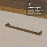 Gabinete para Baño 120 cm 3 Puertas 3 Cajones Agata Marrón/Crema 01