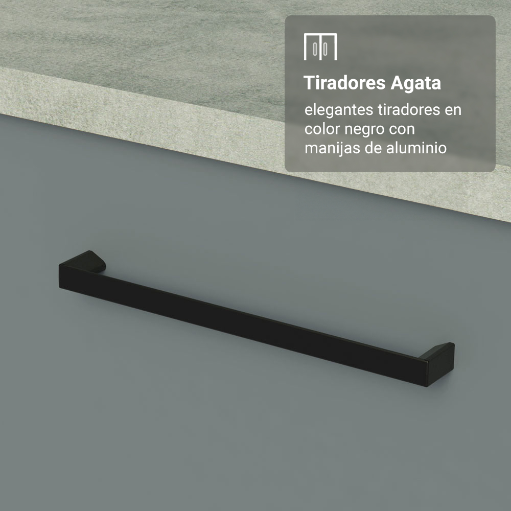Kit Gabinete Bajo y Gabinete Superior para Baño 120 cm 3 Puertas 3 Cajones Blanco/Gris Agata Madesa