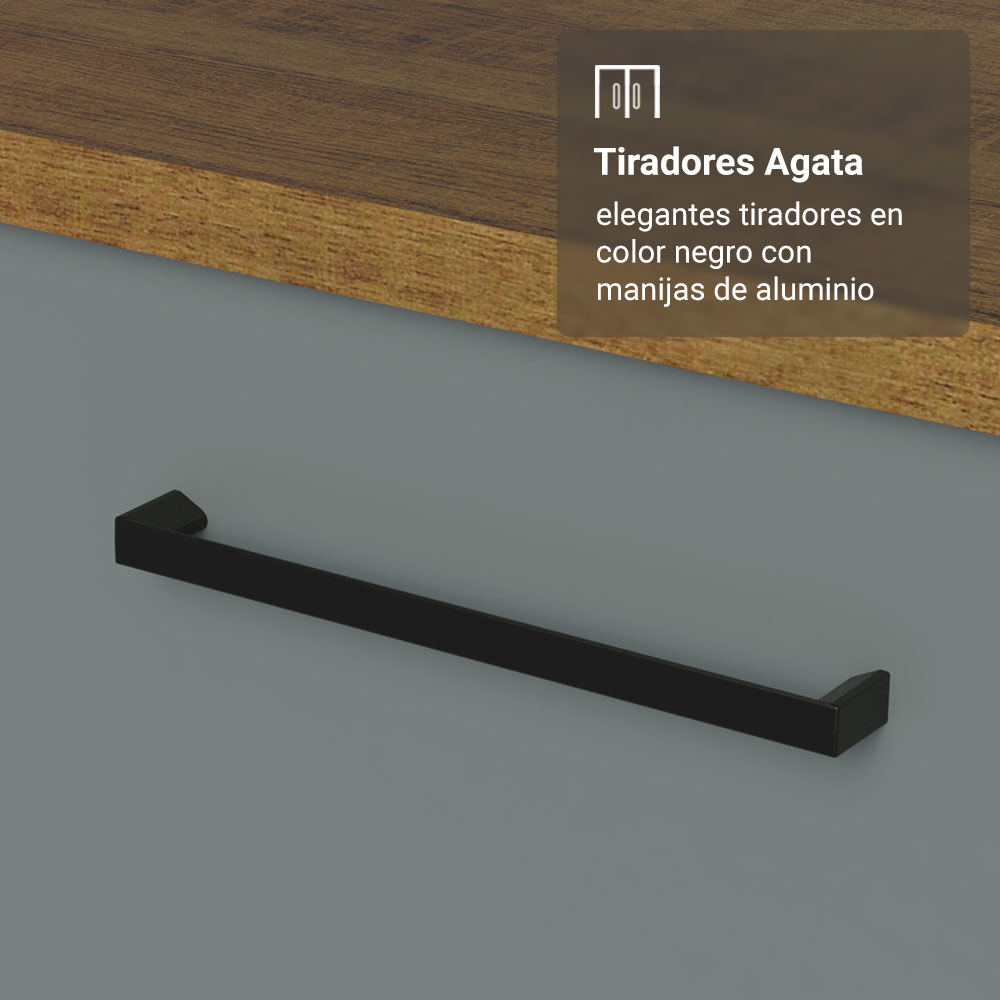 Gabinete para Baño 120 cm 3 Puertas 3 Cajones Agata Marrón/Gris 01