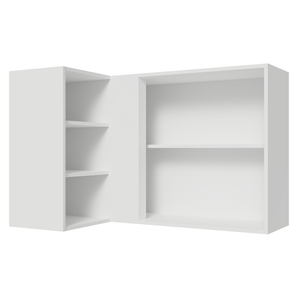 Gabinete Superior Esquinero para Recámara 166 cm 1 Puerta 3 Nichos Blanco Neo Madesa