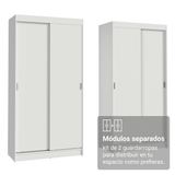 Conjunto de 2 Clósets 4 Puertas Corredizas Blanco Tokio Madesa