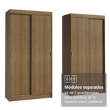 Conjunto de 2 Clósets 4 Puertas Corredizas Marrón Tokio Madesa
