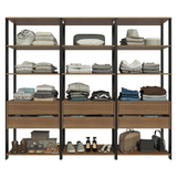 Clóset Modulado 6 Cajones 12 Niveles 210cm Marrón/Negro Valencia