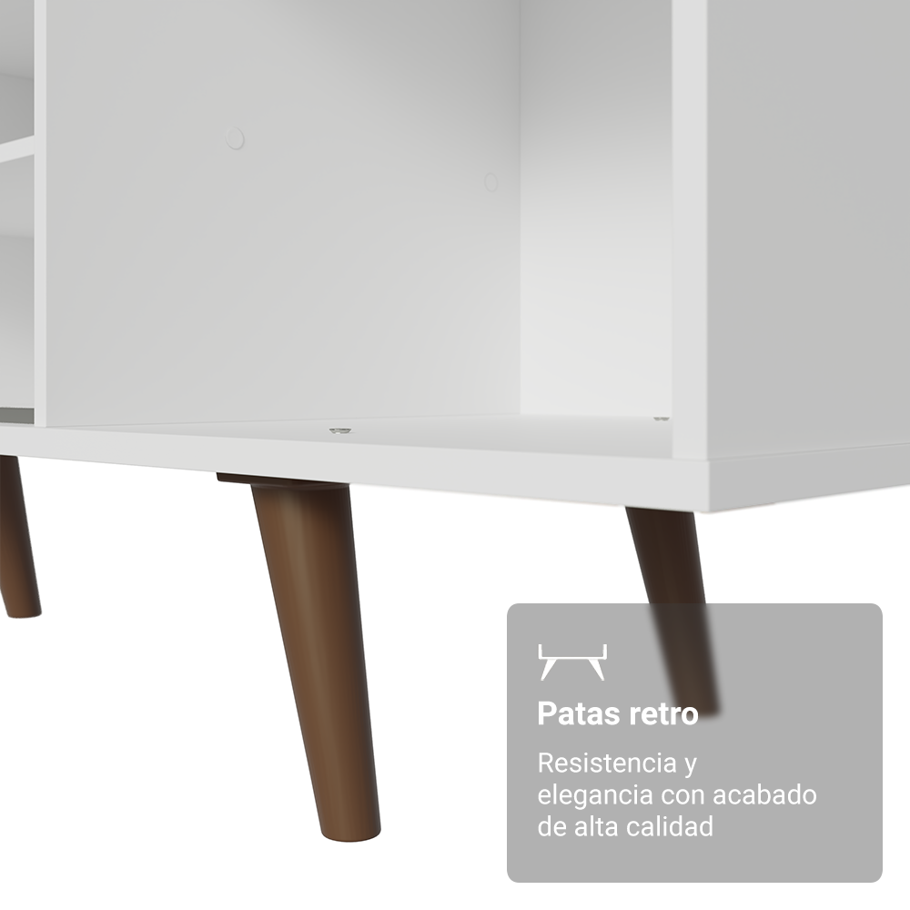 Mueble para TV hasta 80 Pulgadas 160 cm Con Patas Torino Blanco/Marrón