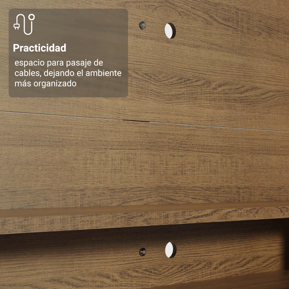 Mueble con Panel para TV hasta 60 Pulgadas 180 cm Marrón/Blanco Metz Madesa