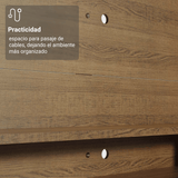 Mueble con Panel para TV hasta 60 Pulgadas 180 cm Marrón/Blanco Metz Madesa