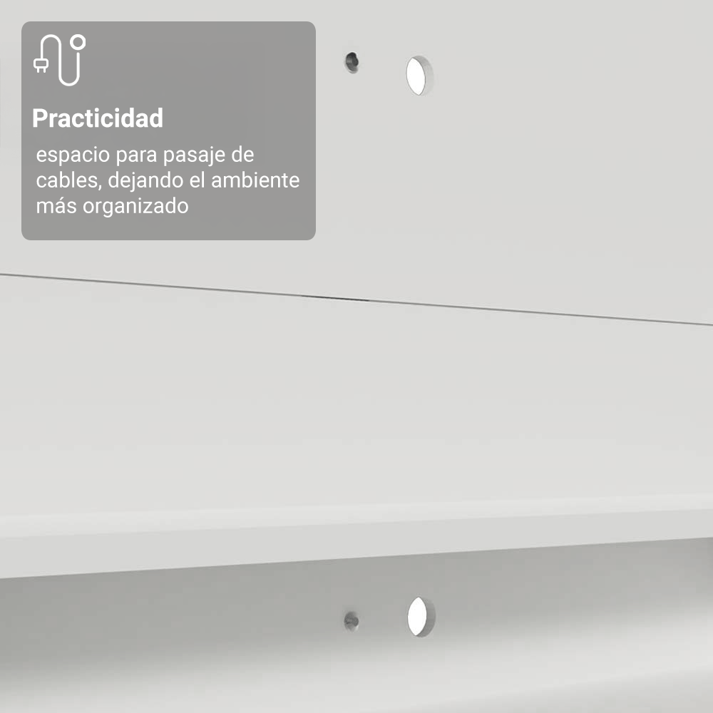Mueble con Panel para TV hasta 60 Pulgadas 180 cm Blanco/Marrón Metz Madesa