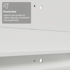 Kit Panel para TV hasta 60 Pulgadas y Rack 180 cm Blanco/Marrón Reims Madesa