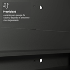 Kit Panel para TV hasta 60 Pulgadas y Rack 180 cm Negro/Marrón Reims Madesa