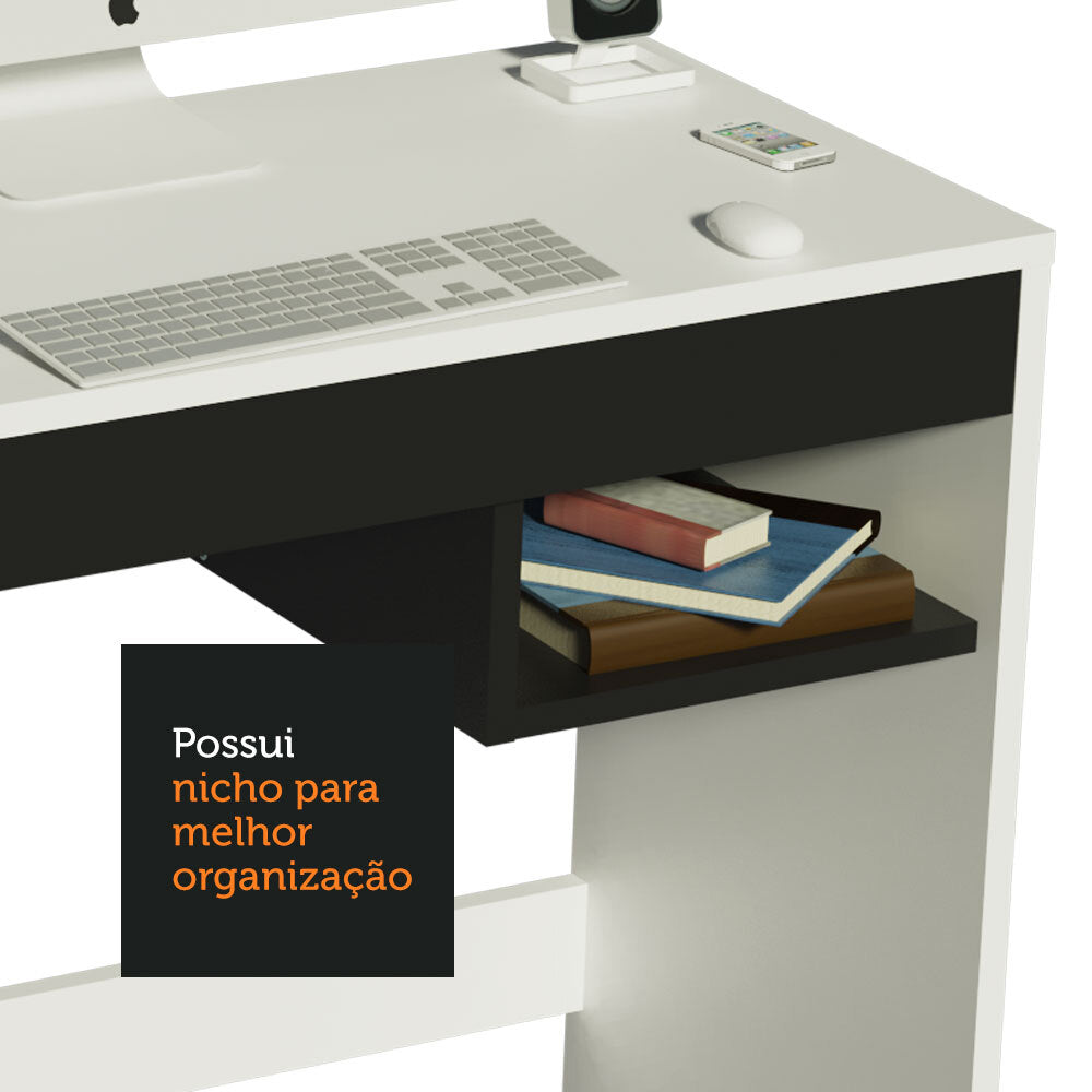 Kit Escritorio y Estante Multiuso Blanco Madesa