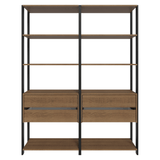 Armario Estante Multiuso 4 Cajones 8 Niveles 140cm Marrón/Negro