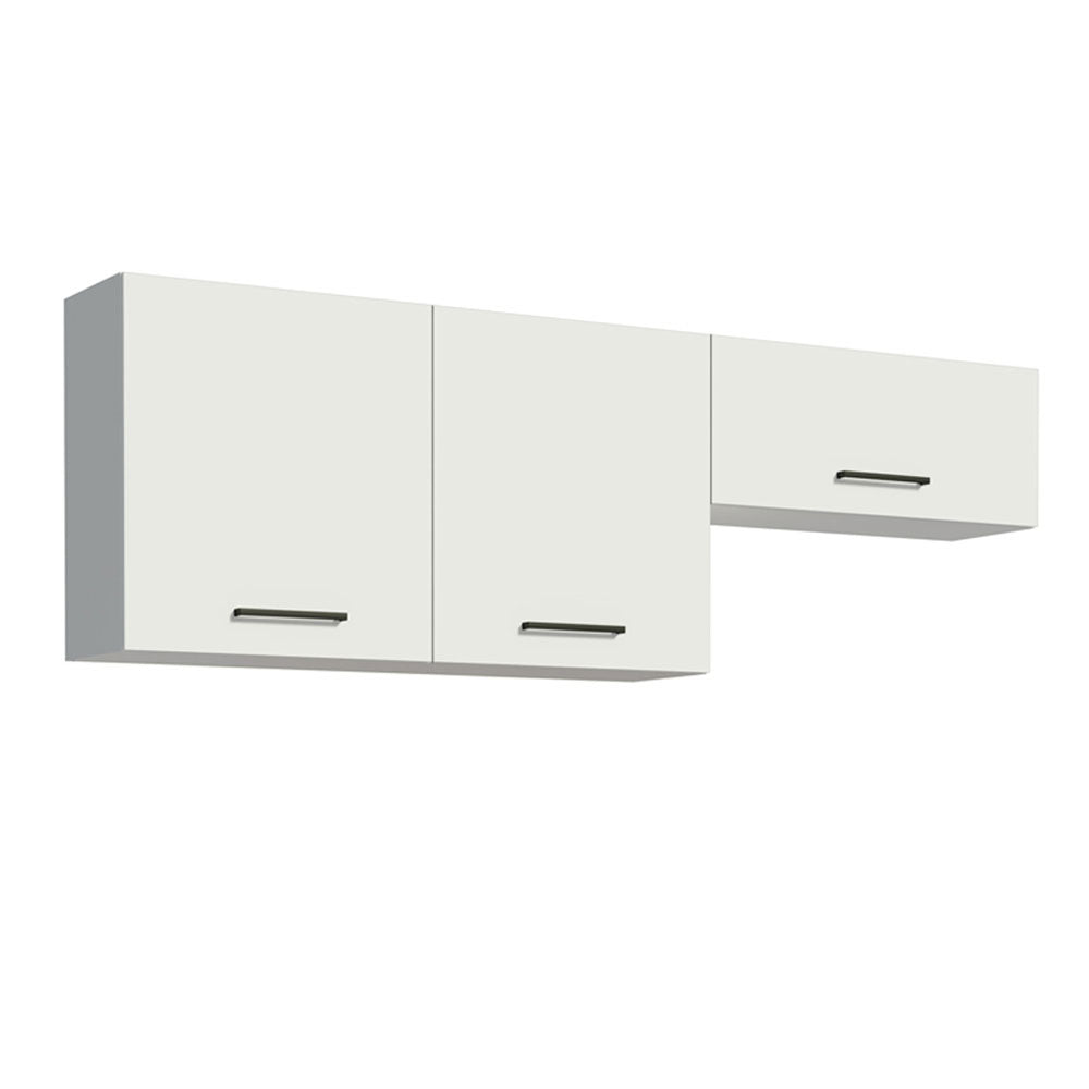 Kit 2 Gabinetes Superiores 200 cm 3 Puertas Blanco Agata Madesa