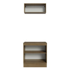 Kit Gabinete Bajo y Gabinete Superior Multiuso 80 cm Marrón/Gris Agata Madesa