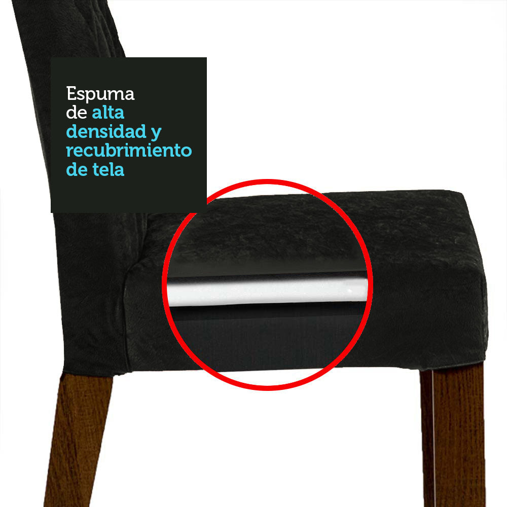 Juego de Comedor Mesa Encimera de Madera 4 Sillas Marrón/Negro/Oxford Livia
