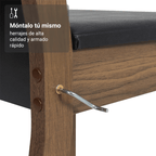 Conjunto de Comedor con Encimera Vidrio 4 Sillas Negro/Marrón Martina Madesa
