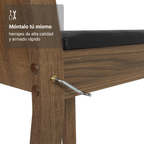 Conjunto de Comedor con Encimera Vidrio 4 Sillas Marrón/Negro Camelia Madesa
