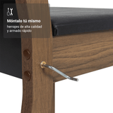 Conjunto Comedor Mesa Encimera de Madera con 6 Sillas Negro/Marrón/Sintético Negro Medelin
