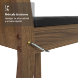 Juego de Comedor Analu Mesa con Encimera de Madera y 6 Sillas Marrón/Negro