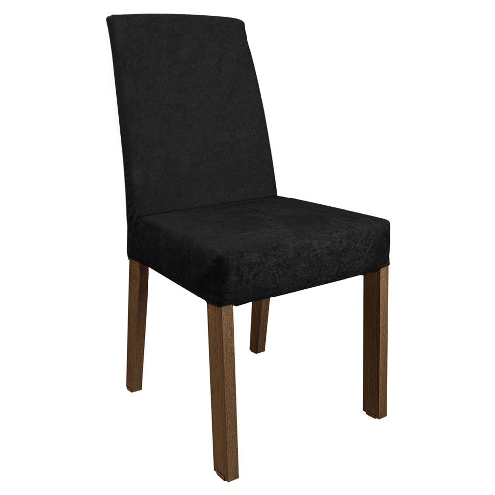 Juego de Comedor Mesa con Encimera de Vidrio 6 Sillas Marrón/Negro/Oxford Patricia