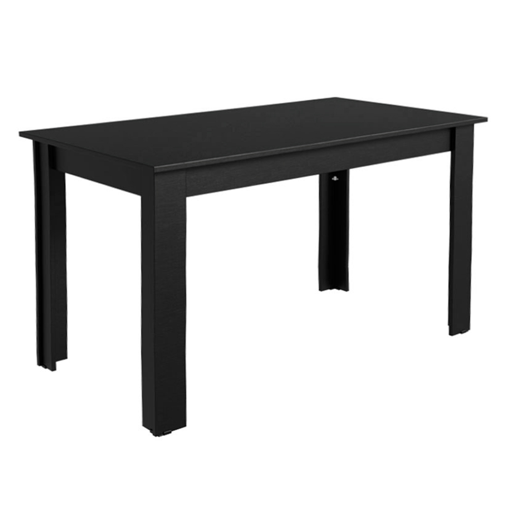 Juego de Comedor Mesa con Encimera de Madera 6 Sillas Marrón/Negro/Silver Allegro