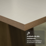 Juego de Comedor Encimera de Madera 6 Sillas Marrón/Crema/Imperial Minsk Madesa