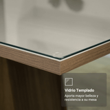 Conjunto de Comedor Encimera de Vidrio 6 Sillas Marrón/Crema/Imperial Dália Madesa