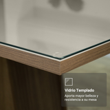 Conjunto de Comedor Encimera de Vidrio 6 Sillas Marrón/Crema/Imperial Azaleia Madesa