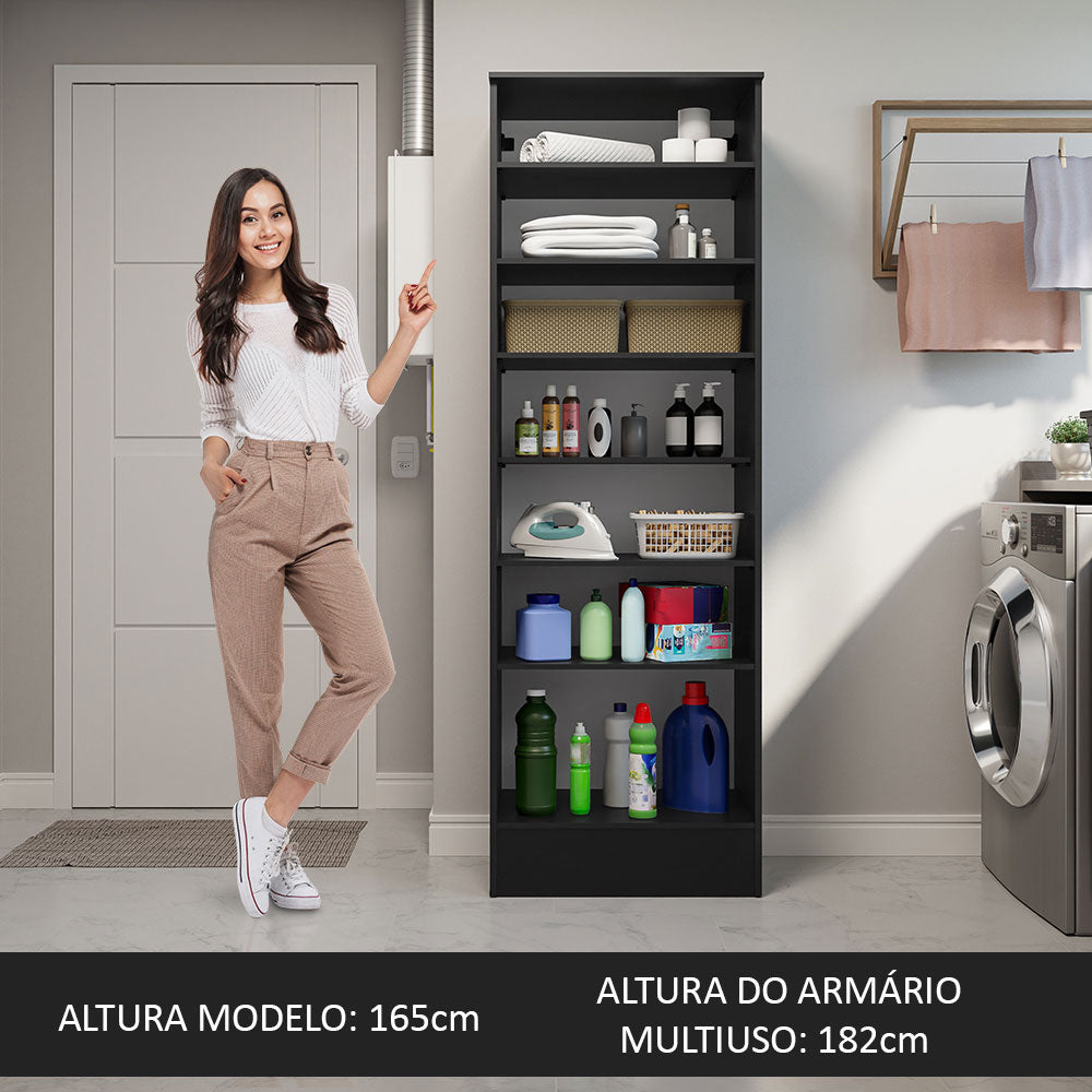 Mueble Lavadero Multiuso 60 cm 1 Puerta Negro Madesa
