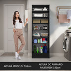 Mueble Lavadero Multiuso 60 cm 1 Puerta Negro Madesa
