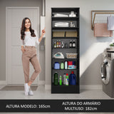 Armario Multiusos 60 cm 1 Puerta Negro