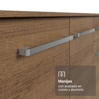 Aparador 105 cm 3 Puertas 1 Cajón Marrón Madesa