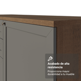 Aparador con Botellero 100cm 2 Puertas Marrón/Gris Vik Madesa 16