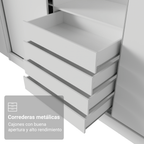 Kit Clóset Esquinero Modular y Clóset Matrimonial 3 Puertas Corredizas Blanco Neo Madesa