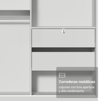 Clóset Soltero 119 cm 2 Puertas Corredizas Con 2 Espejos Blanco Luke Madesa