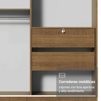 Clóset Soltero 119 cm 2 Puertas Corredizas Marrón Luke Madesa