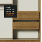Clóset Infantil 119 cm 2 Puertas Corredizas Con 1 Espejo Marrón Nick Madesa