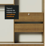 Clóset Luke 2 Puertas Correderas  Marrón con Espejo