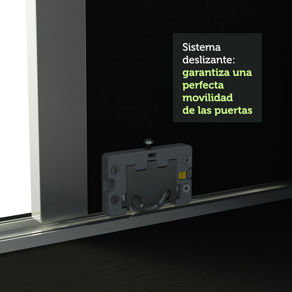 Clóset Matrimonial 100% MDF Royale 3 Puertas Corredizas Negro/Blanco