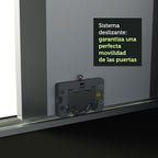 Clóset Matrimonial 231 cm 3 Puertas Corredizas Con 2 Espejos 100% MDF Negro Royale Madesa
