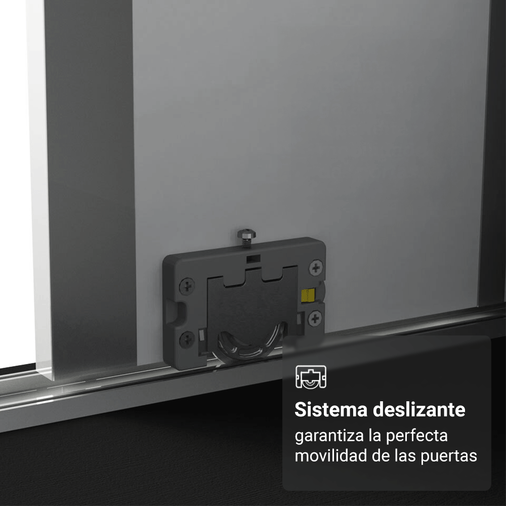 Clóset Matrimonial 3 Puertas Corredizas Negro/Marrón 100% MDF Royale
