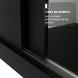 Clóset Matrimonial 3 Puertas Corredizas Negro Monaco