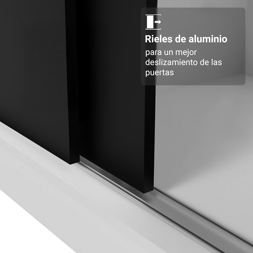 Clóset Soltero Denver 2 Puertas Corredizas Blanco/Negro