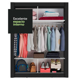 Clóset Soltero Denver 2 Puertas Corredizas con Espejo Negro