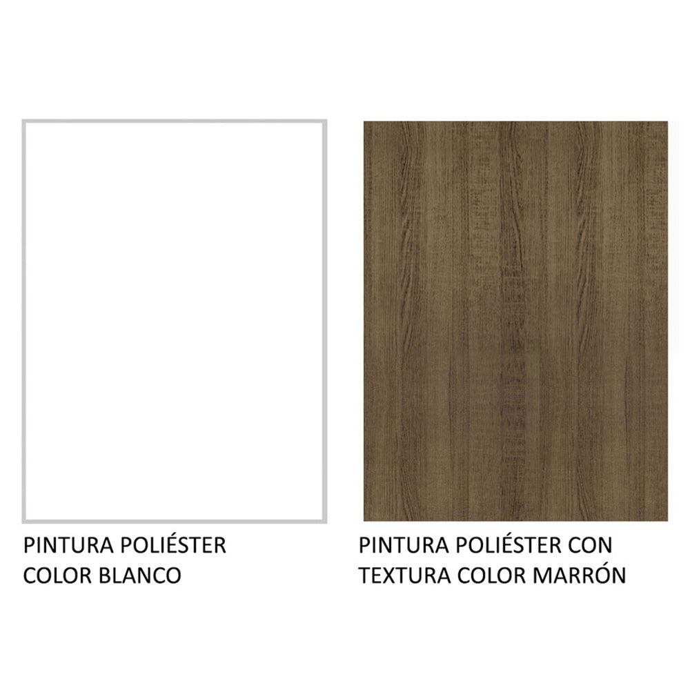 Clóset Soltero 2 Puertas Corredizas Espejo 2 Cajones con Patas Blanco/Marrón Dallas